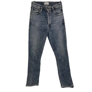 Agolde Jaime High Rise Jeans Button-Fly Organic Cotton Blue Sz.24